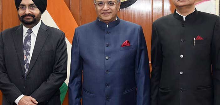 Sukhbir Singh Sandhu (L), Gyanesh Kumar (M) Vivek Joshi (R).