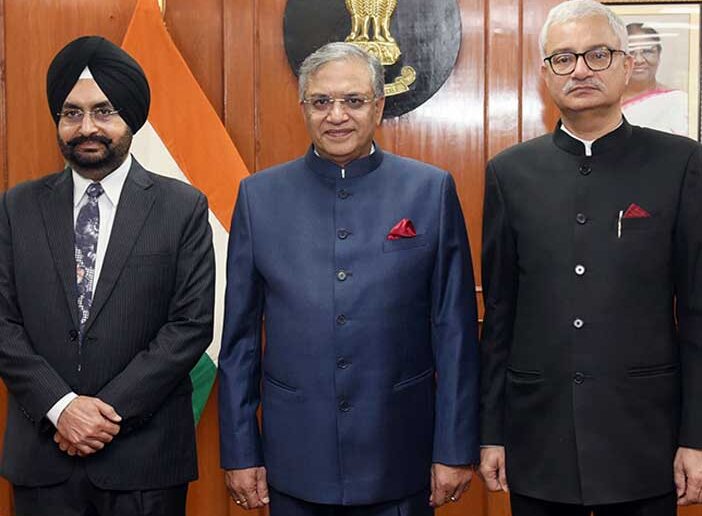 Sukhbir Singh Sandhu (L), Gyanesh Kumar (M) Vivek Joshi (R).
