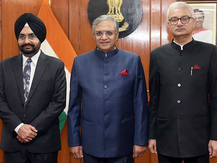 Sukhbir Singh Sandhu (L), Gyanesh Kumar (M) Vivek Joshi (R).